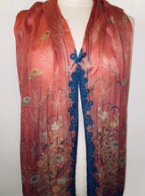 Load image into Gallery viewer, Silk oriental print long scarf
