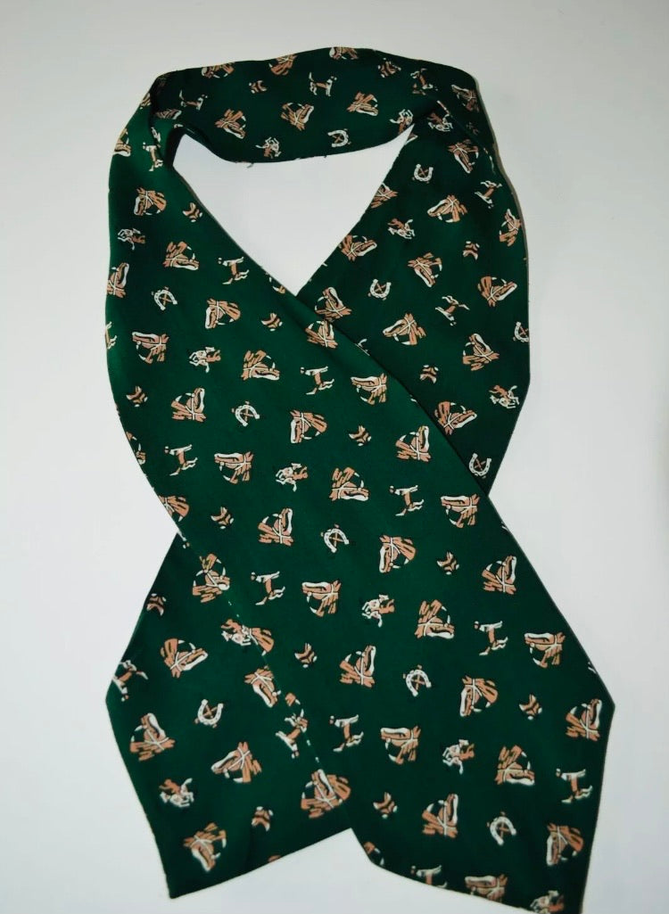 Dark green horse theme cravat